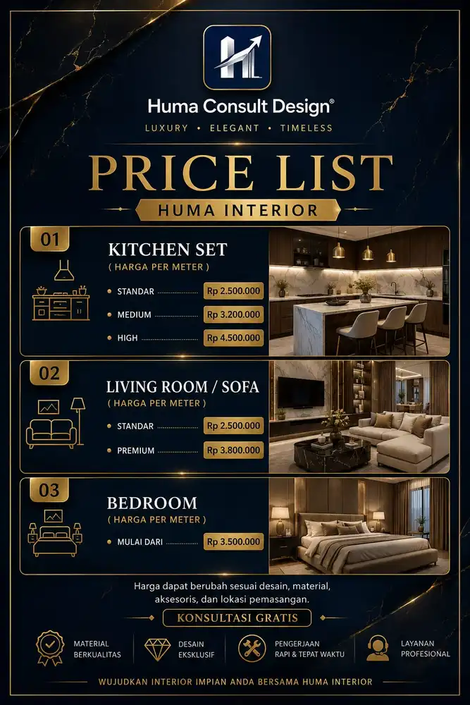 Pricelist Interior Lengkap